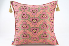 Fabric Pillow, Fabric Pillow 18x18, Pale Pink Tiger Eyes Pattern Turkish Fabric Pillow Cover, Decorative Accent and Throw Pillow