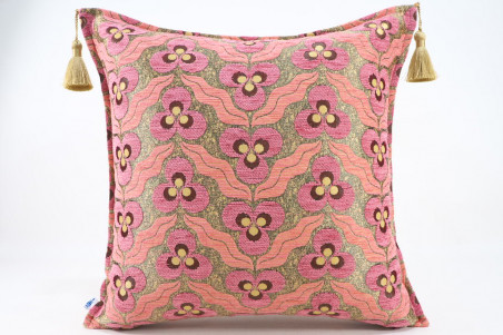 Fabric Pillow, Fabric Pillow 18x18, Pale Pink Tiger Eyes Pattern Turkish Fabric Pillow Cover, Decorative Accent and Throw Pillow