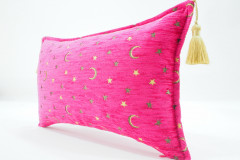 Fabric Pillow, Fabric Pillow 12x20, Mazenda Pink Arabian Night Pattern Turkish Fabric Pillow Cover, Decorative and Throw Pillow