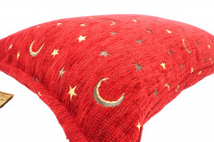 Fabric Pillow, Fabric Pillow 12x20, Red Arabian Night Pattern Turkish Fabric Pillow Cover, Decorative Accent and Throw Pillow