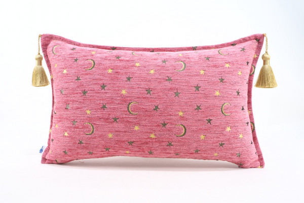 Fabric Pillow,Fabric Pillow 12x20,Pale Pink Arabian Night Pattern Turkish Fabric Pillow Cover,Decorative Accent and Throw Pillow