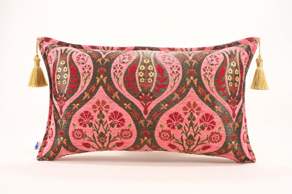 Fabric Pillow, Fabric Pillow 12x20, Pale Pink Morocco Pattern Tulip Turkish Fabric Pillow, Decorative Pillow, Bohemian Pillow