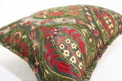 Fabric Pillow, Fabric Pillow 12x20, Moss Green Morocco Pattern Tulip Turkish Fabric Pillow, Decorative Pillow, Bohemian Pillow