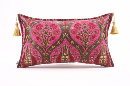 Fabric Pillow,Fabric Pillow 12x20,Mazenda Pink Morocco Pattern Tulip Turkish Fabric Pillow,Decorative Pillow,Bohemian Pillow