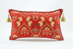 Fabric Pillow, Fabric Pillow 12x20, Red Carnation Pattern Turkish Fabric Pillow,Decorative Pillow, Throw Pillow,Bohemian Pillow