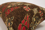 Fabric Pillow, Fabric Pillow 12x20, Brown Topkapi Palace Tulip Pattern Turkish Jacquard  Fabric Pillow, Decorative Throw Pillow