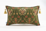 Fabric Pillow, Fabric Pillow 12x20, Moss Green Topkapi Palace Tulip Pattern Turkish Jacquard  Fabric Pillow Cover, Throw Pillow