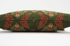 Fabric Pillow, Fabric Pillow 12x20, Moss Green Topkapi Palace Tulip Pattern Turkish Jacquard  Fabric Pillow Cover, Throw Pillow