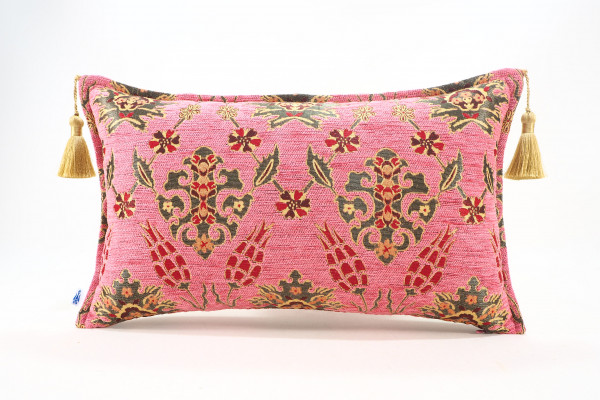 Fabric Pillow, Fabric Pillow 12x20, Pale Pink Topkapi Palace Tulip Pattern Turkish Jacquard  Fabric Pillow Cover, Throw Pillow