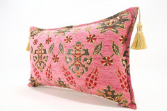 Fabric Pillow, Fabric Pillow 12x20, Pale Pink Topkapi Palace Tulip Pattern Turkish Jacquard  Fabric Pillow Cover, Throw Pillow