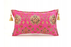 Fabric Pillow,Fabric Pillow 12x20,Mazenda Pink Topkapi Palace Tulip Pattern Turkish Jacquard  Fabric Pillow Cover,Throw Pillow