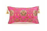 Fabric Pillow,Fabric Pillow 12x20,Mazenda Pink Topkapi Palace Tulip Pattern Turkish Jacquard  Fabric Pillow Cover,Throw Pillow