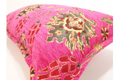 Fabric Pillow,Fabric Pillow 12x20,Mazenda Pink Topkapi Palace Tulip Pattern Turkish Jacquard  Fabric Pillow Cover,Throw Pillow