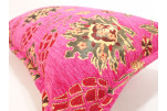 Fabric Pillow,Fabric Pillow 12x20,Mazenda Pink Topkapi Palace Tulip Pattern Turkish Jacquard  Fabric Pillow Cover,Throw Pillow