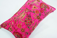 Fabric Pillow, Fabric Pillow 12x20, Mazenda Pink Caucasus Carnation Pattern Turkish Fabric Pillow, Decorative Bohemian Pillow