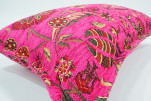 Fabric Pillow, Fabric Pillow 12x20, Mazenda Pink Caucasus Carnation Pattern Turkish Fabric Pillow, Decorative Bohemian Pillow