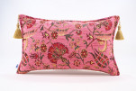 Fabric Pillow,Fabric Pillow 12x20,Pale Pink Caucasus Carnation Pattern Turkish Fabric Pillow,Decorative Pillow,Bohemian Pillow