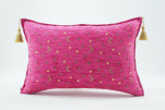 Fabric Pillow, Fabric Pillow 16x24, Mazenda Pink  Arabian Night Pattern Turkish Fabric Pillow Cover, Chenille Bohemian Pillow