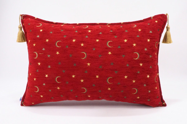 Fabric Pillow, Fabric Pillow 16x24, Red Arabian Night Pattern Turkish Fabric Pillow Cover, Chenille Fabric, Bohemian Pillow