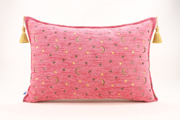 Fabric Pillow, Fabric Pillow 16x24, Pale Pink Arabian Night Pattern Turkish Fabric Pillow Cover, Chenille Bohemian Pillow