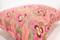 Fabric Pillow, Fabric Pillow 16x24, Pale Pink Tiger Eyes Pattern Turkish Fabric Pillow Cover, Chenille Fabric, Bohemian Pillow