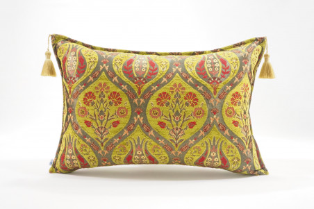 Fabric Pillow,Fabric Pillow 16x24,Pistachio Green Morocco Pattern Turkish Jacquard Fabric Pillow Cover,Chenille Bohemian Pillow