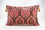 Fabric Pillow,Fabric Pillow 16x24,Pale Pink Morocco Pattern Turkish Jacquard Fabric Pillow Cover,Chenille Fabric Bohemian Pillow