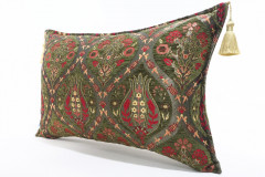 Fabric Pillow, Fabric Pillow 16x24, Moss Green Morocco Pattern Turkish Jacquard Fabric Pillow Cover, Chenille Bohemian Pillow