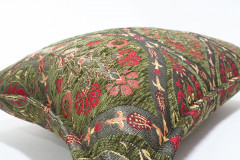 Fabric Pillow, Fabric Pillow 16x24, Moss Green Morocco Pattern Turkish Jacquard Fabric Pillow Cover, Chenille Bohemian Pillow