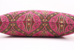 Fabric Pillow, Fabric Pillow 16x24, Mazenda Pink Morocco Pattern Turkish Jacquard Fabric Pillow Cover, Chenille Bohemian Pillow