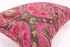 Fabric Pillow, Fabric Pillow 16x24, Mazenda Pink Morocco Pattern Turkish Jacquard Fabric Pillow Cover, Chenille Bohemian Pillow