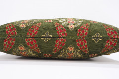 Fabric Pillow, Fabric Pillow 16x24, Moss Green Topkapi Palace Tulip Pattern Turkish Jacquard  Fabric Pillow Cover, Throw Pillow