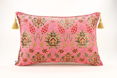 Fabric Pillow, Fabric Pillow 16x24, Pale Pink Topkapi Palace Tulip Pattern Turkish Jacquard  Fabric Pillow Cover, Throw Pillow