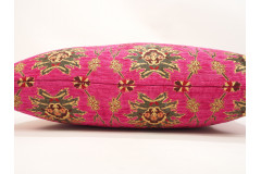 Fabric Pillow,Fabric Pillow 16x24,Mazenda Pink Topkapi Palace Tulip Pattern Turkish Jacquard  Fabric Pillow Cover,Throw Pillow