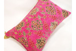 Fabric Pillow,Fabric Pillow 16x24,Mazenda Pink Topkapi Palace Tulip Pattern Turkish Jacquard  Fabric Pillow Cover,Throw Pillow