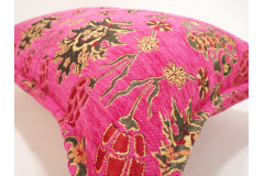 Fabric Pillow,Fabric Pillow 16x24,Mazenda Pink Topkapi Palace Tulip Pattern Turkish Jacquard  Fabric Pillow Cover,Throw Pillow