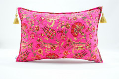 Fabric Pillow,Fabric Pillow 16x24,Mazenda Pink Caucasus Carnation Pattern Turkish Fabric Pillow Cover,Decorative Bohemian Pillow