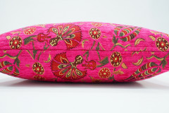 Fabric Pillow,Fabric Pillow 16x24,Mazenda Pink Caucasus Carnation Pattern Turkish Fabric Pillow Cover,Decorative Bohemian Pillow