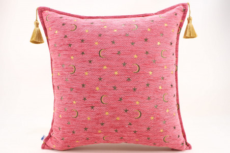 Fabric Pillow,Fabric Pillow 20x20,Pale Pink Arabian Night Pattern Turkish Jacquard Fabric Pillow,Throw Pillow,Lumbar Pillows