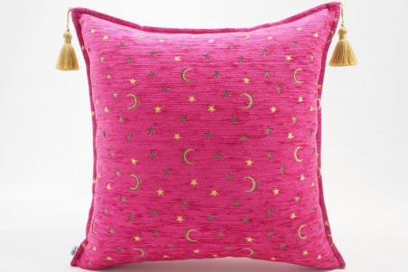 Fabric Pillow,Fabric Pillow 20x20,Mazenda Pink Arabian Night Pattern Turkish Jacquard Fabric Pillow,Throw Pillow, Lumbar Pillows