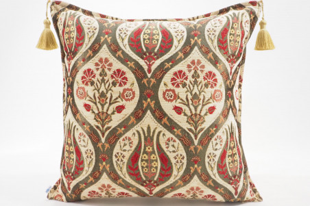 Fabric Pillow,Fabric Pillow 20x20,Beige Morocco Pattern Turkish Jacquard Fabric Pillow Cover,Chenille Lumber Pillow,Sofa Pillow