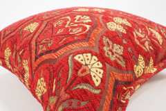 Fabric Pillow,Fabric Pillow 20x20, Red Carnation Pattern Turkish Jacquard Fabric Pillow Cover, Throw Pillow Case, Lumbar Pillows