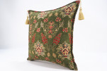 Fabric Pillow, Fabric Pillow 20x20,Moss Green Topkapi Palace Tulip Pattern Turkish Jacquard Fabric Pillow,Chenille Fabric Pillow