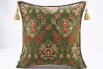 Fabric Pillow, Fabric Pillow 20x20,Moss Green Topkapi Palace Tulip Pattern Turkish Jacquard Fabric Pillow,Chenille Fabric Pillow