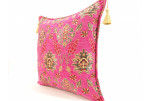 Fabric Pillow,Fabric Pillow 20x20,Mazenda Pink Topkapi Palace Tulip Pattern Turkish Jacquard Fabric Case,Chenille Fabric Pillow