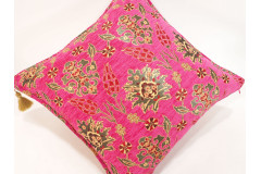 Fabric Pillow,Fabric Pillow 20x20,Mazenda Pink Topkapi Palace Tulip Pattern Turkish Jacquard Fabric Case,Chenille Fabric Pillow