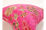 Fabric Pillow,Fabric Pillow 20x20,Mazenda Pink Topkapi Palace Tulip Pattern Turkish Jacquard Fabric Case,Chenille Fabric Pillow