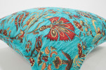 Fabric Pillow, Fabric Pillow 20x20, Turquoise Blue Caucasus Carnation Pattern Turkish Fabric Pillow, Decorative Bohemian Pillow