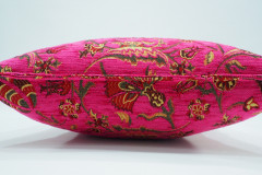 Fabric Pillow,Fabric Pillow 20x20,Mazenda Pink Caucasus Carnation Pattern Turkish Jacquard Fabric Pillow, Decorative Sofa Pillow