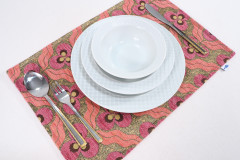 Place Mat,Table Linens 12x18,Pale Pink Tiger Eyes Pattern Turkish Fabric Table Mat, Table Decoration, Dining Placemat, Placemat